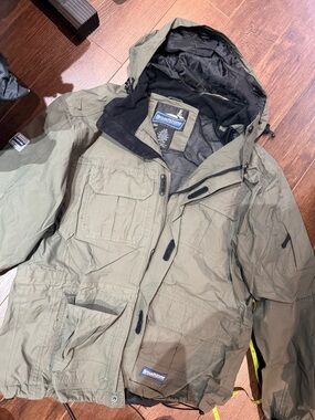 Broadstone Olive Green Hooded Field Jacket